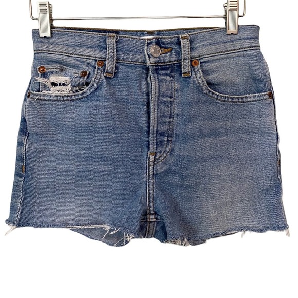 RE/DONE High Rise Jean Shorts 24 - Picture 1 of 9